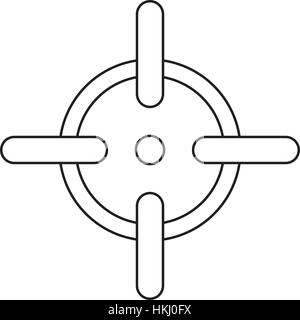 Ziel Abbildung genau die Waffe schussbereit Symbolbild, Vektor-Illustration Stock Vektor