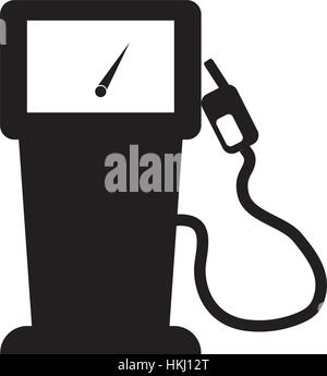 Schwarzen Zapfsäule mit einem Messgerät Bild, Vektor-Illustration-Symbol Stock Vektor