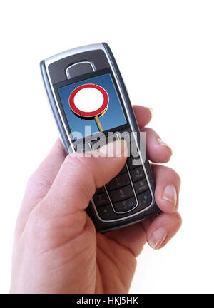 Verbotsschild auf mobilen Stockfoto