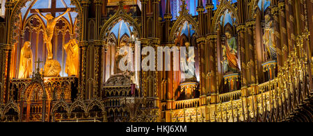 Altar, Basilika Notre Dame, Montreal, Quebec, Kanada Stockfoto