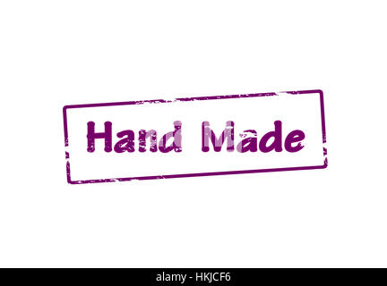 Stempel mit Text handgemachten innen, Vektor-Illustration Stockfoto