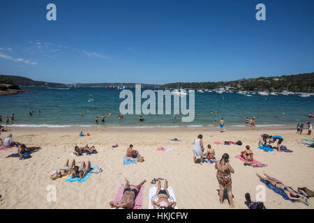 Balmoral Beach und Middle Harbour Sydneys unteren Norden Ufer, New-South.Wales, Australien Stockfoto