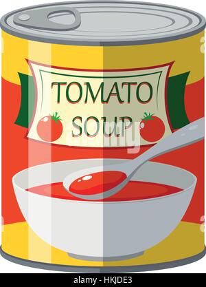 Tomatensuppe in Dose Abbildung Stock Vektor