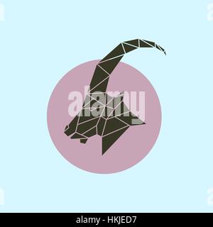 Geometrischen Kopf Ziege mit Seitenansicht. Vektor-Illustration. Stock Vektor