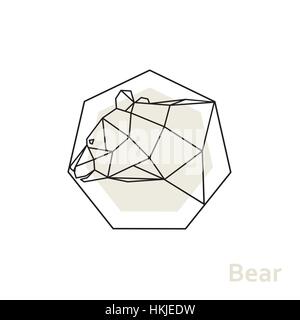 Geometrischen Kopf tragen mit Seitenansicht. Vektor-Illustration. Stock Vektor