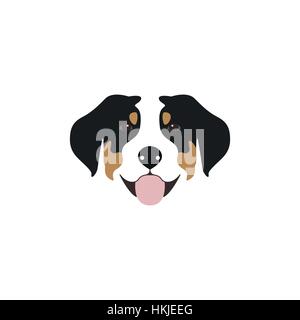 Vektor-Illustration Schweizer Sennenhund Kopf mit seiner Zunge hängt heraus. Stock Vektor