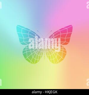 Vektor bunten Schmetterling. Glänzende Banner. Schönheit-Element für Geschenke, Karten, Einladungen. Stock Vektor