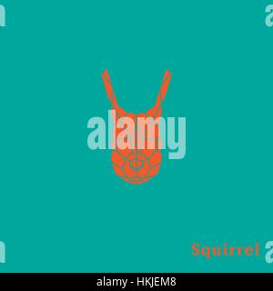 Geometrische orange Kopf Eichhörnchen. Geometrischen Vektor-Illustration. Stock Vektor