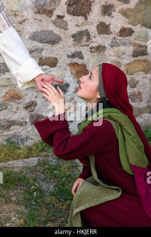 Mary Magdalene erkennen Jesus nach seiner Auferstehung Stockfoto