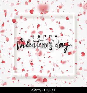 Happy Valentines Day Schriftzug Grußkarte. Stock Vektor