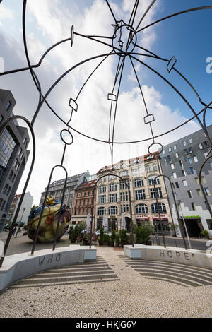 Berlin. Deutschland. Memoria Urbana Berlin, 2012, von Juan Garaizabal, Bethlehemkirchplatz. Stockfoto