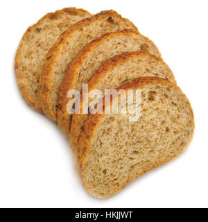 In Scheiben geschnitten Brot Scheiben Stack, isolierte Closeup, detaillierte Makro Stockfoto