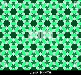 Geometrische islamische traditionelle Stilmuster - nahtlose bearbeitbaren wiederholenden Vektor Hintergrundbild (grün) Stock Vektor