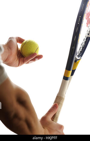 Portion Tennisball isoliert auf weißem Hintergrund Stockfoto