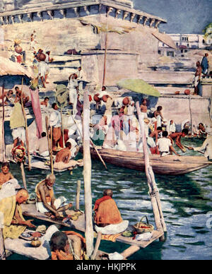 Der heilige Fluß Ganges, Indien, ca. 1912 Stockfoto