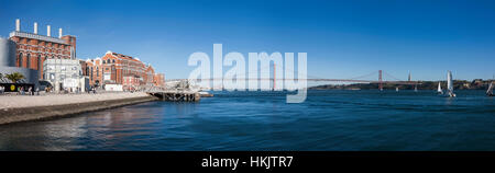 MAAT-Museum am Fluss, am 25. April Brücke, Tejo, Lissabon, Portugal Stockfoto