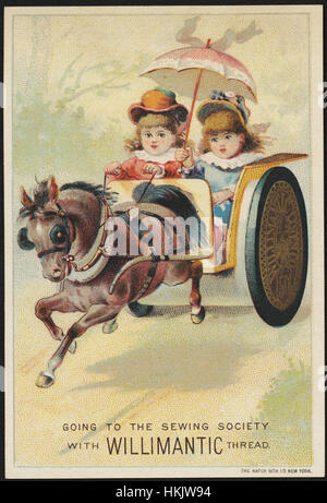 Nähen-Gesellschaft mit Willimantic Thread wird. Stockfoto