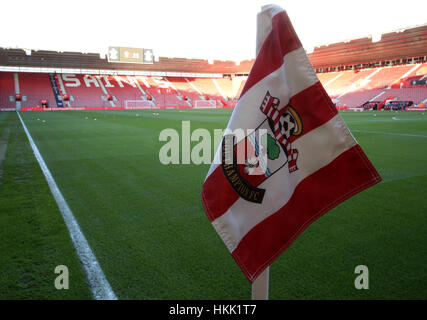 Eine Gesamtansicht der St Mary's Stadium vor dem Emirates FA Cup, viertes Vorrundenspiel Str. Marys Stadium, Southampton. Stockfoto