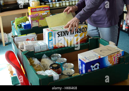 Camborne Food Bank, Cornwall. Stockfoto