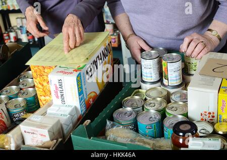 Camborne Food Bank, Cornwall. Stockfoto