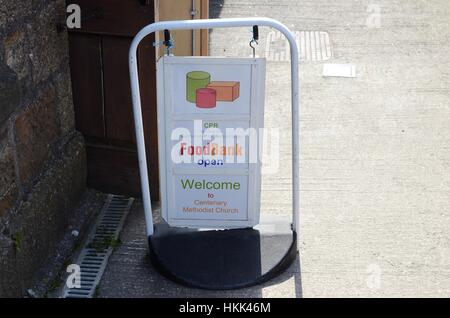 Camborne Food Bank, Cornwall. Stockfoto