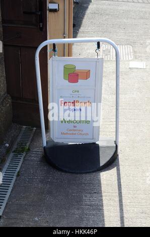 Camborne Food Bank, Cornwall. Stockfoto