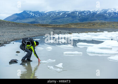 Eisberge in der Gletscherlagune Fjallsarlon. Vatnajökull-Nationalpark, Südost-Island, Europa. Stockfoto