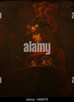 Athena Pallas - Attr Rembrandt - ca 1655 - Öl auf Leinwand Stockfoto