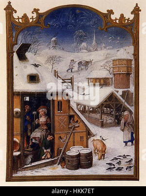 unbekannter Maler des 15. Jahrhunderts - Grimani Brevier - der Monat Februar - WGA15776 Stockfoto