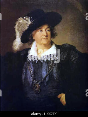 Dieses Gemälde von Le Brun aus dem Jahr 1797 zeigt Stanislaus II. Augustus Poniatowski, den letzten König von Polen. Das Porträt spiegelt die Größe und turbulente Geschichte Polens während seiner Regierungszeit wider und unterstreicht seine königliche Größe und politische Bedeutung. Stockfoto