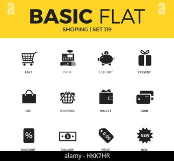 Basis-Set Shopping icons Stock Vektor