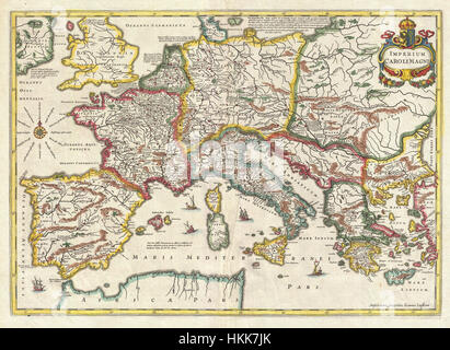 1657 Jansson Karte des Reiches von Karl dem großen - Geographicus - CaroliMagni-Jansson-1657 Stockfoto