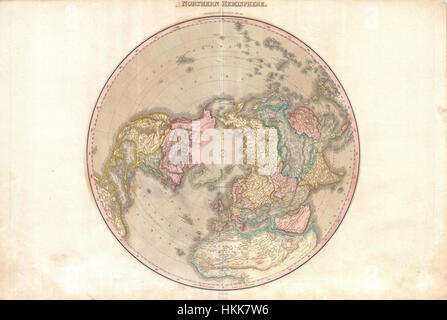 1818 Pinkerton Karte der nördlichen Hemisphäre (Nordpol, Arktis) - Geographicus - NorthernHemisphere-Pinkerton-1818 Stockfoto