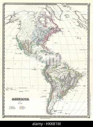 1855 Spruner Karte von Amerika bis 1776 - Geographicus - AmericaBis1776-Spruner-1855 Stockfoto