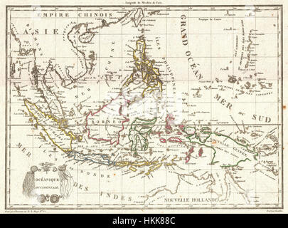 1810 Tardieu Karte von Ost-Indien, Singapur, Südostasien, Sumatra, Borneo, Java - Geographicus - EastIndies-Tardieu-1810 Stockfoto