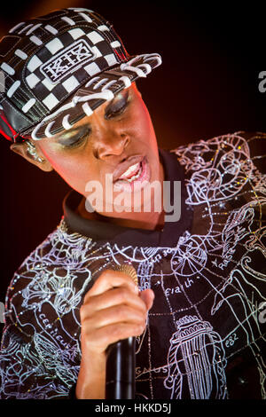 Mailand Italien. 28. Januar 2017. Die englische Rockband Skunk Anansie live auf der Bühne im Mediolanum Forum während der "Anarchytecture-Tour-2017" führt. Bildnachweis: Rodolfo weitertransferiert/Alamy Live-Nachrichten Stockfoto