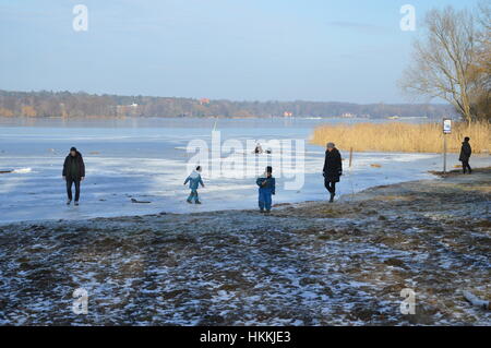 Berlin, Deutschland. 29. Januar 2017. Berlin Wetter: Menschen genießen schöne Winterwetter in Wannsee, Berlin Kredit: Markku Rainer Peltonen/Alamy Live News Stockfoto