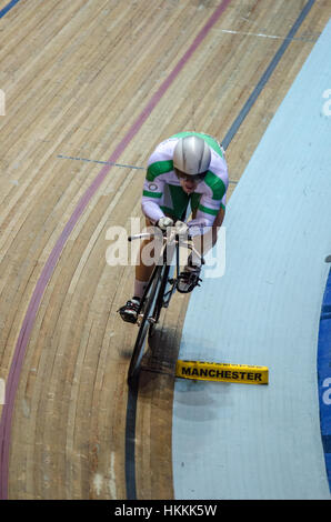 Manchester, England. 28. Januar 2017. Aktion von den Herren 1km-Zeitfahren der HSBC UK National Track Championships. Bildnachweis: Iain Barker/Alamy Live-Nachrichten. Stockfoto