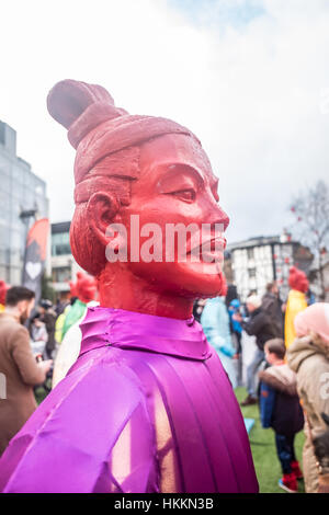 Manchester, UK. 29. Januar 2017. Chinesisches Neujahrsfest statt in Stadtzentrum von Manchester, England. Stockfoto