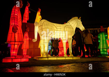 Manchester, UK. 29. Januar 2017. Chinesisches Neujahrsfest statt in Stadtzentrum von Manchester, England. Stockfoto