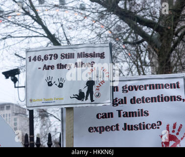 London, UK. 29. Januar 2017. Tamil Demonstration gegen die Aktionen von Sri Lanka in Whitehall, London. Bildnachweis: Ian Davidson/Alamy Live-Nachrichten Stockfoto