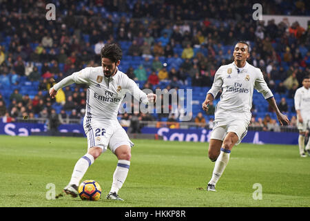 Madrid, Spanien. 29. Januar 2017. ISCO (Mittelfeldspieler; Real Madrid) in Aktion während der La Liga-Spiel zwischen Real Madrid und Real Sociedad im Santiago Bernabeu in Madrid. Bildnachweis: Jack Abuin/ZUMA Draht/Alamy Live-Nachrichten Stockfoto