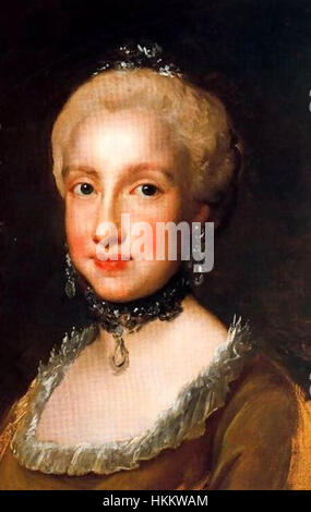 Infantin Maria Luisa von Spanien in ein Gemälde von Anton Raphael Mengs Stockfoto