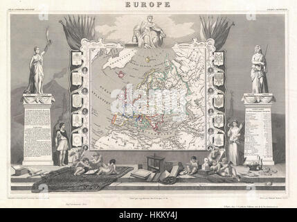 1852 Levasseur Karte von Europa - Geographicus - Europa-Levasseur-1852 Stockfoto