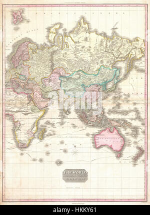 1818 Pinkerton Karte der östlichen Hemisphäre (Asien, Afrika, Europa, Australien) - Geographicus - WorldEH-Pinkerton-1818 Stockfoto