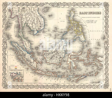 1855 Colton Map of the East Indies (Singapur, Thailand, Borneo, Malaysia) - Geographicus - EastIndies-Colton-1855 Stockfoto