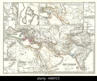 1865 Spruner Karte der Welt unter dem persischen Reich - Geographicus - OrbisTerrarumPersici-Spruner-1865 Stockfoto