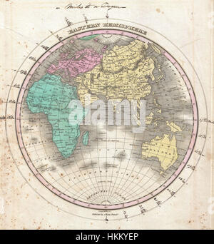 1827 Finley Karte der östlichen Hemisphäre (Asien, Australien, Europa, Afrika) - Geographicus - EasternHemisphere-Finley-1827 Stockfoto