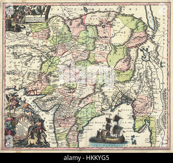 1740 Seutter Karte von Tibet, Indien, Pakistan und Afghanistan - Geographicus - IndiaMogolis-Seutter-1740 Stockfoto