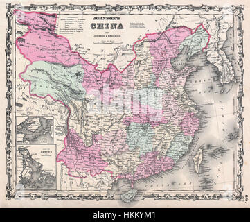 1861 Johnson Karte von China - Geographicus - China-Johnson-1861 Stockfoto